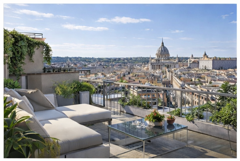 Appartamento di lusso con terrazza panoramica su Roma, ideale per locazione o vendita